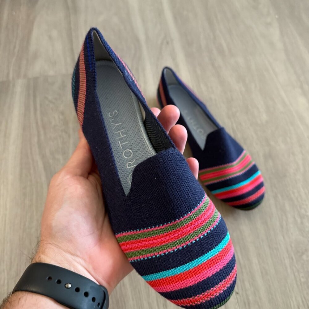 Rothy’s The Loafer Multicolor Stripe Size 6.5 - Picture 2 of 5
